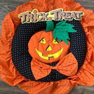 Halloween 'Trick or Treat' cloth wreath